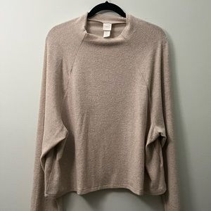 H&M Mock Neck Beige Sweater
